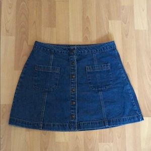 F21 mini denim skirt